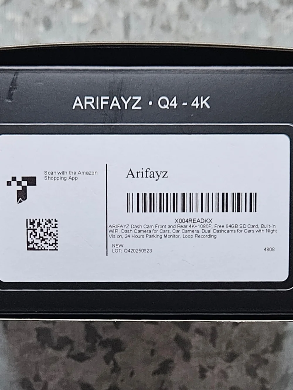 ARIFAYZ Dash Cam Front and Rear 4K+1080P